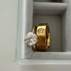 Gold and Silver Women's Ring Set